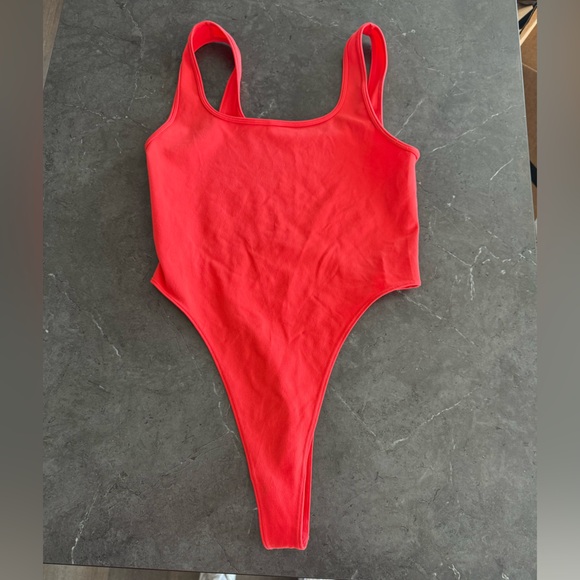ALO Yoga Tops - ALO Yoga Red High Waist Bodysuit